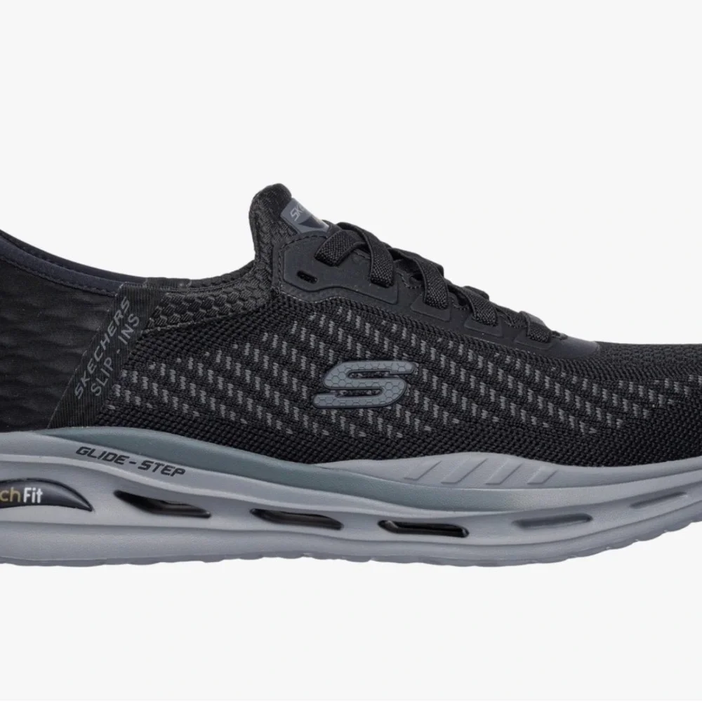 Skechers Arch Fit Black and Gray Men's Athletic Walking Shoe